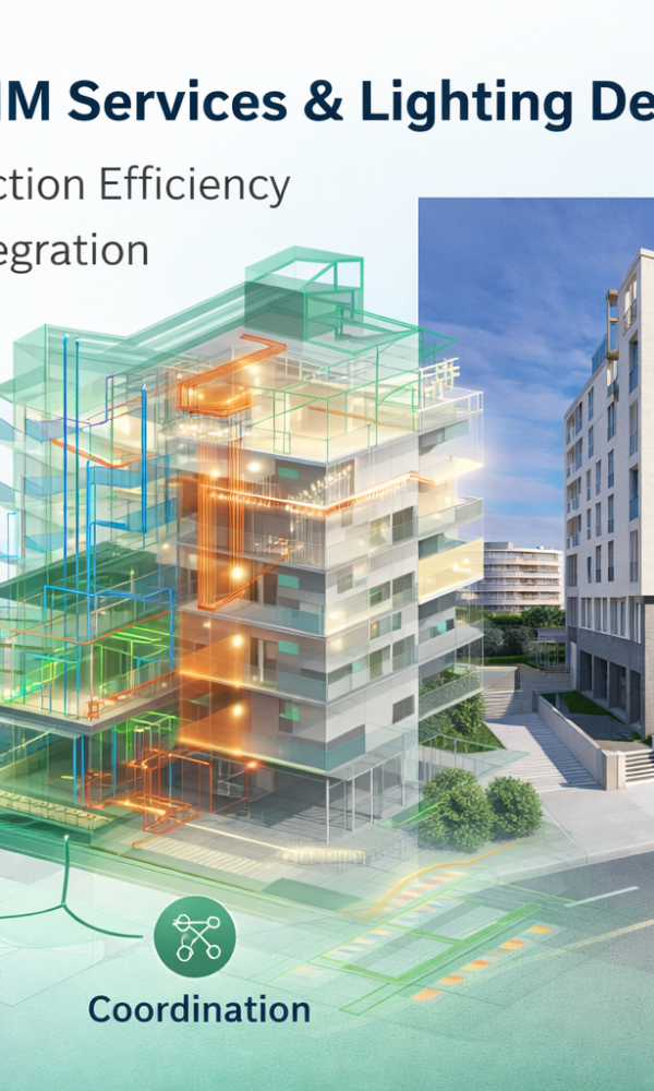Architectural BIM Services with lighting design for building and construction visualization