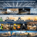 Industrial and commercial lighting solutions guide with LED benefits and applications