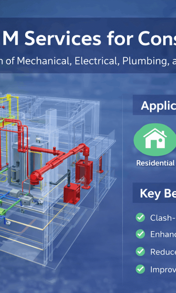 MEPF BIM Services showing mechanical electrical plumbing and fire system modeling for construction projects