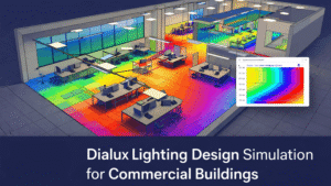 Dialux Lighting Design Simulation for Commercial Buildings