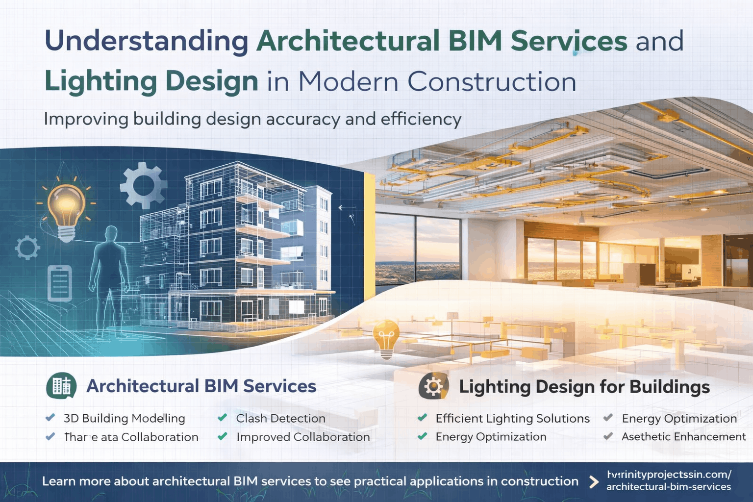 Architectural bim services and lighting design for building modern construction bim services guide
